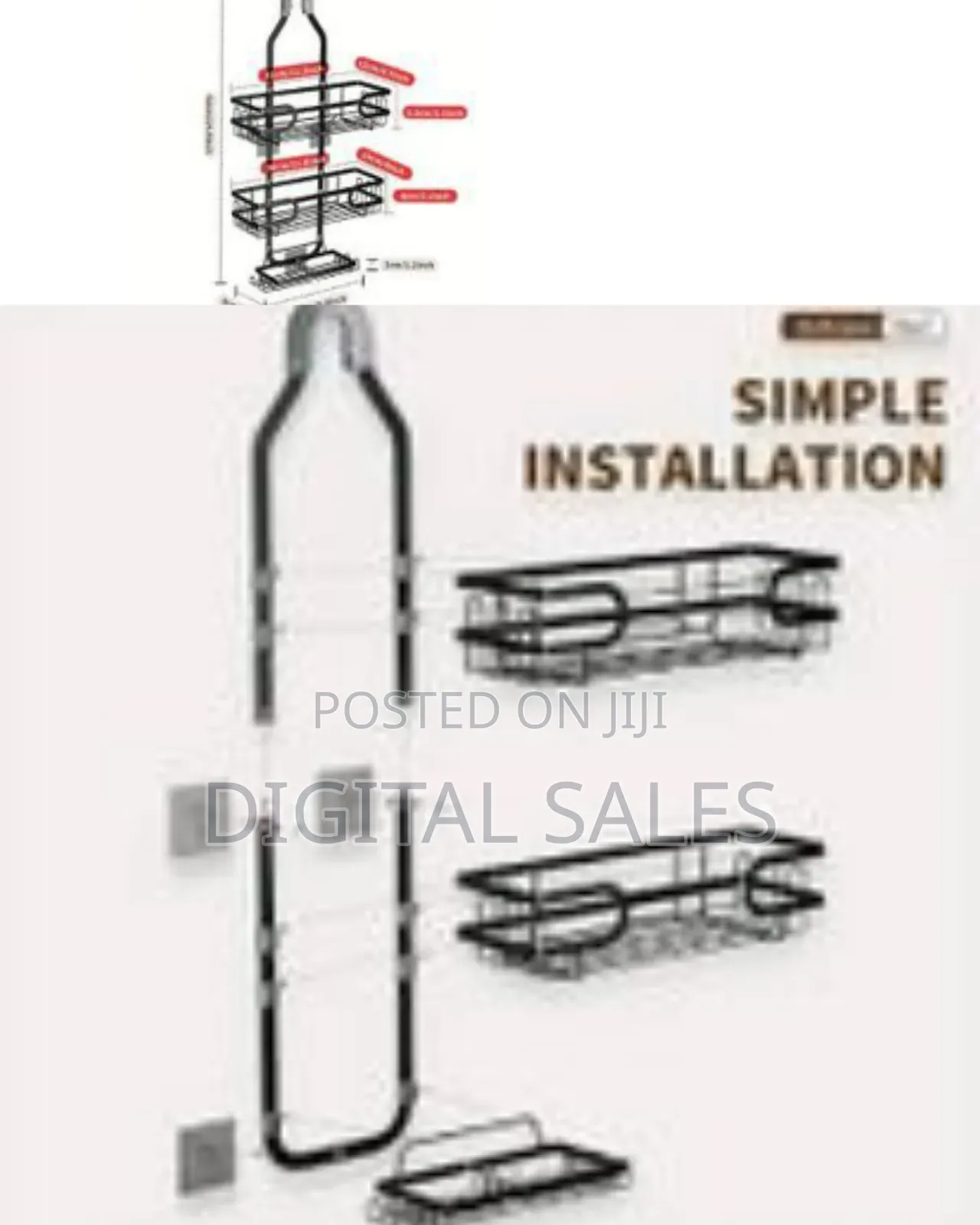 3 Tier Over Shower Head Hanging Shower Caddy Easy Installation No-Pun