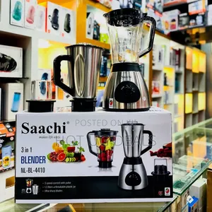 Saachi 3 In1 Stainless Steel Jar  Blender/Grinder - Silver