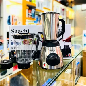 Saachi 3 in 1 Metallic | Glass Jar Electric Blender With Jar