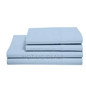 4pcs 5*6 Cotton Bedsheets With 2 Pillowcases- Light Blue