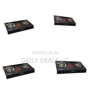 Besse 2 Burner Tempered Glass Work Desk Top Gas Stove Cooker Hot Plate