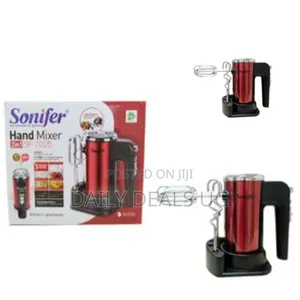 Sonifer 5 Speed Power Electric Hand Mixer /Blender/ Egg Bear, Red