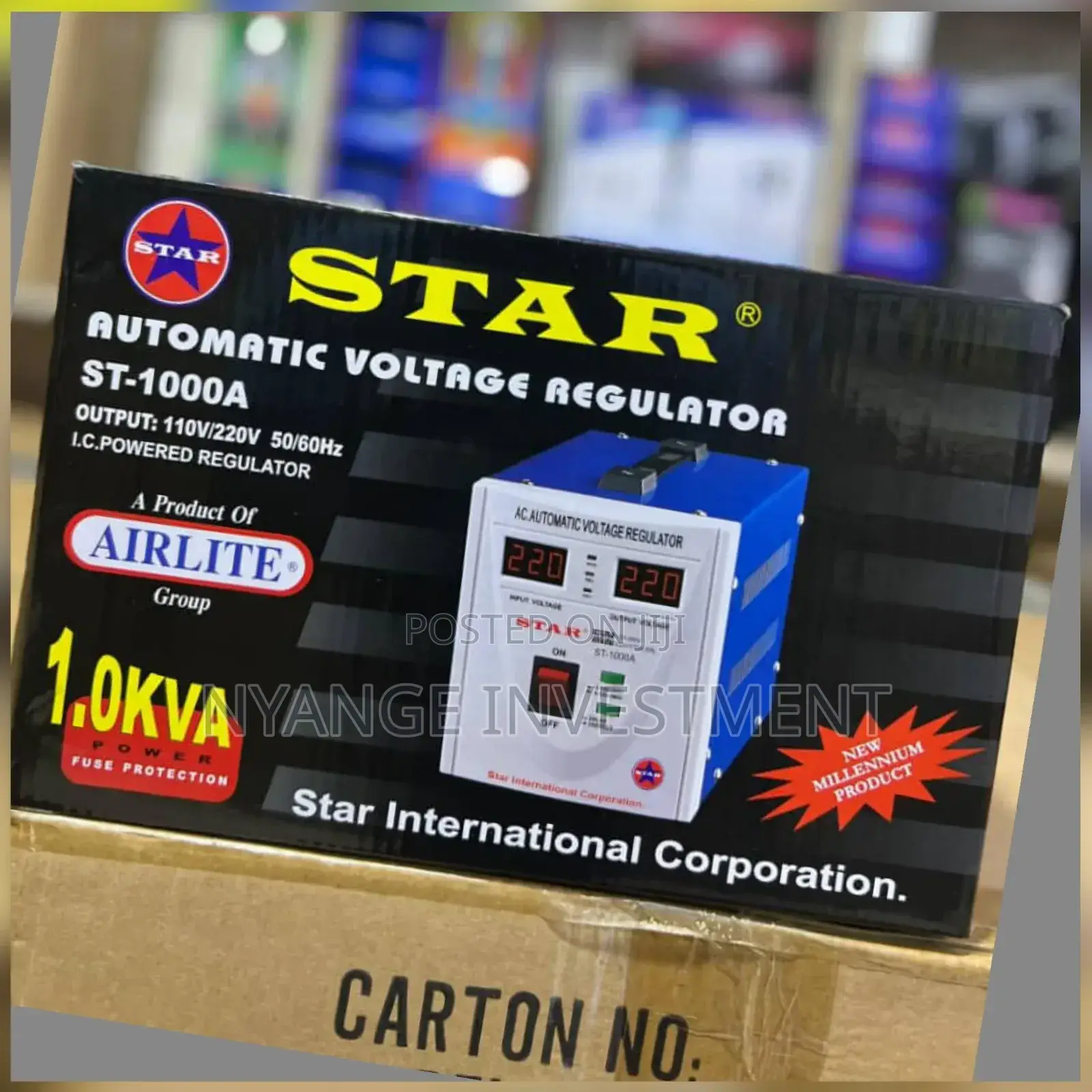 Airstar 1000 Watts Stabilizer. Voltage Protector and Regulator