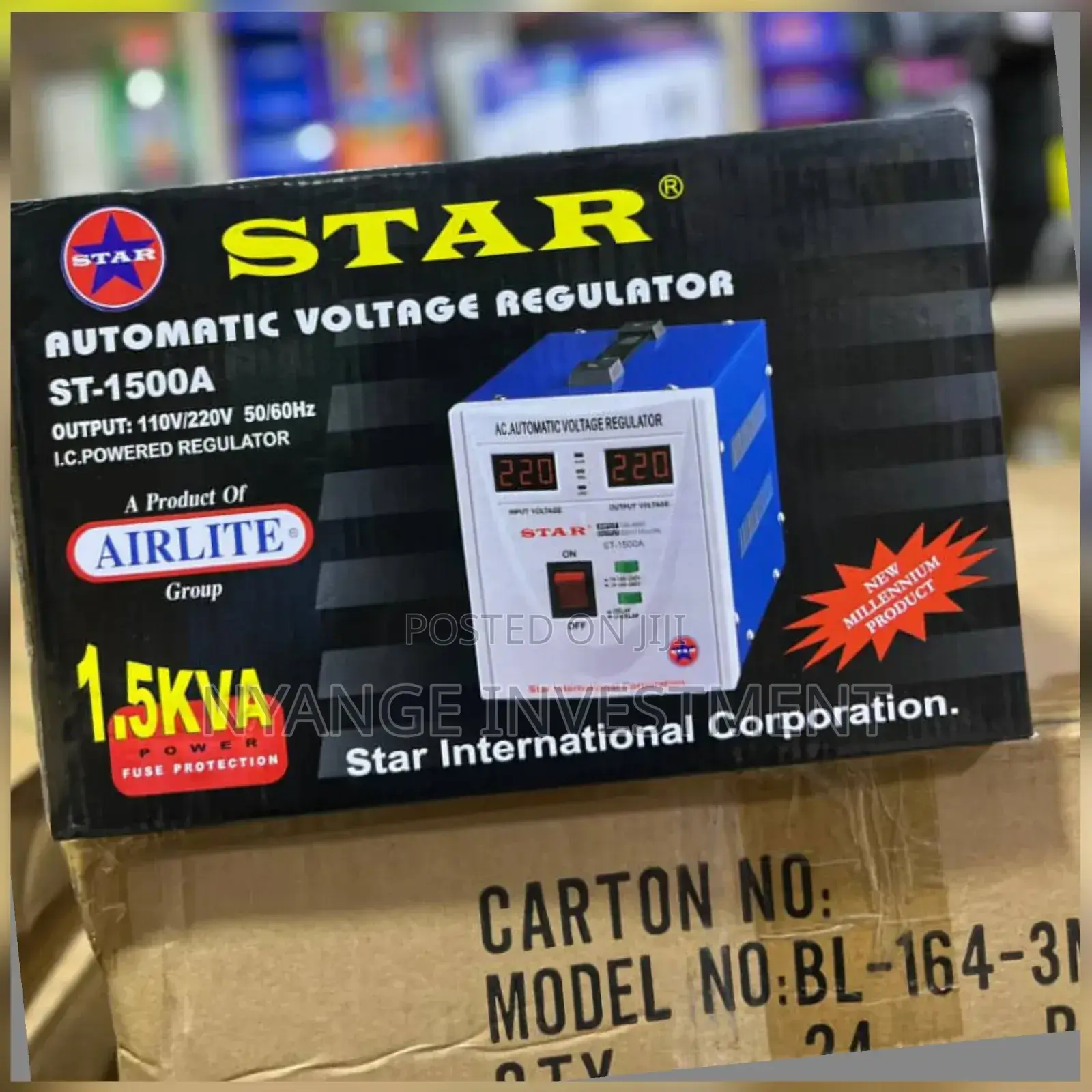 Airstar 1500 Watts Stabilizer. Automatic Voltage Regulator