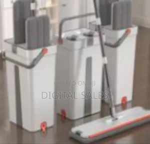 Hands-Free Microfiber Flat Mop With Bucket Floor Mop Pressure