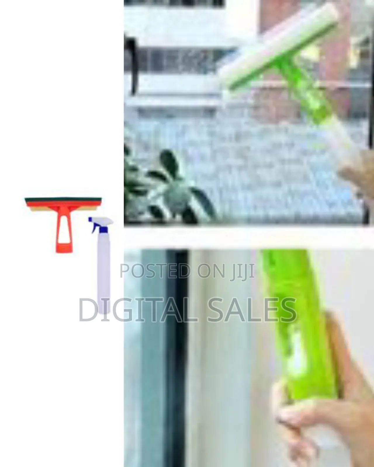 3 in 1 Big Size Glass Wiper With Spray Mop Scratching Brushing, Spray