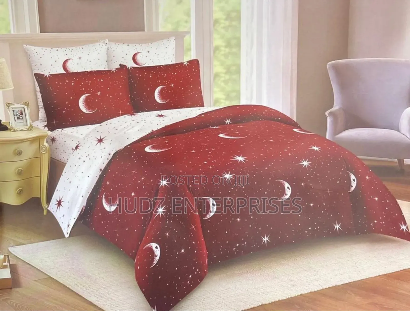 10pc Star Duvet Red 6x6