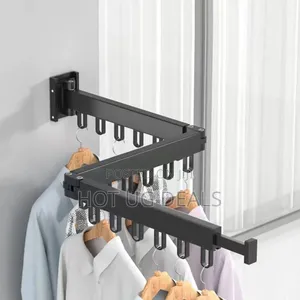 Retractable Wall-mounted Cloth Hanger Dryer  - Black