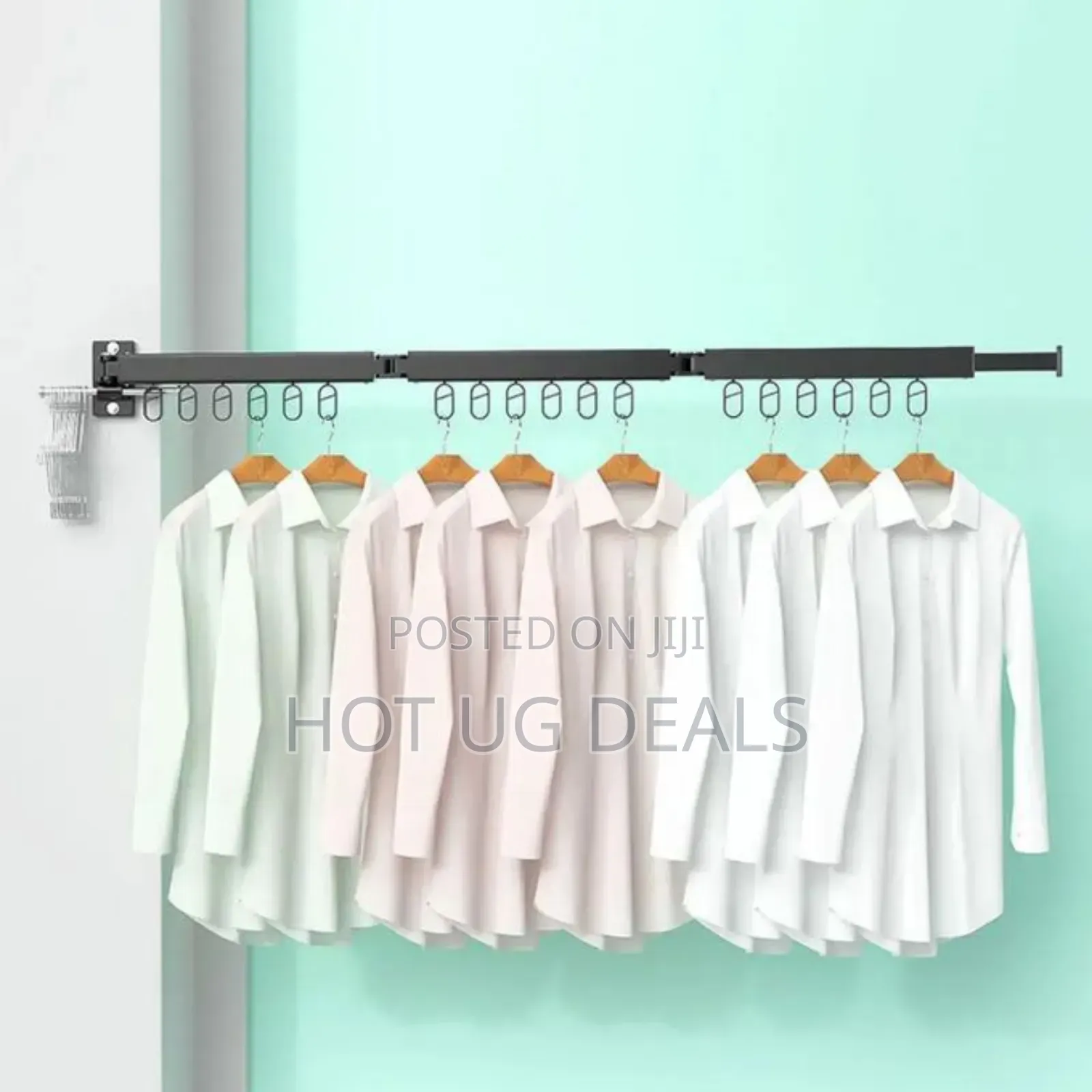 Retractable Wall-mounted Cloth Hanger Dryer  - Black