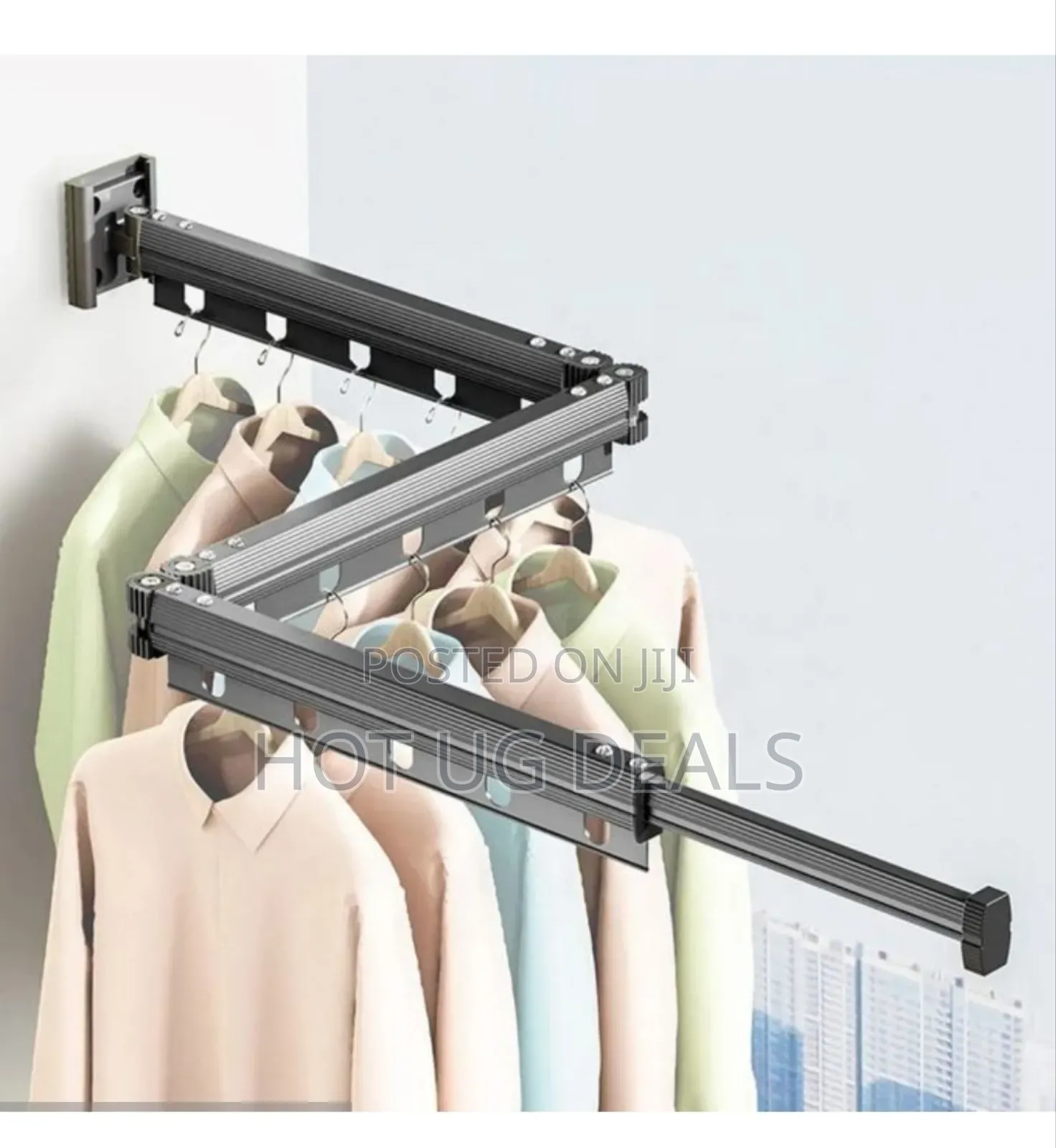 Retractable Wall-mounted Cloth Hanger Dryer  - Black