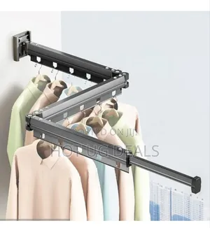 Retractable Wall-mounted Cloth Hanger Dryer  - Black