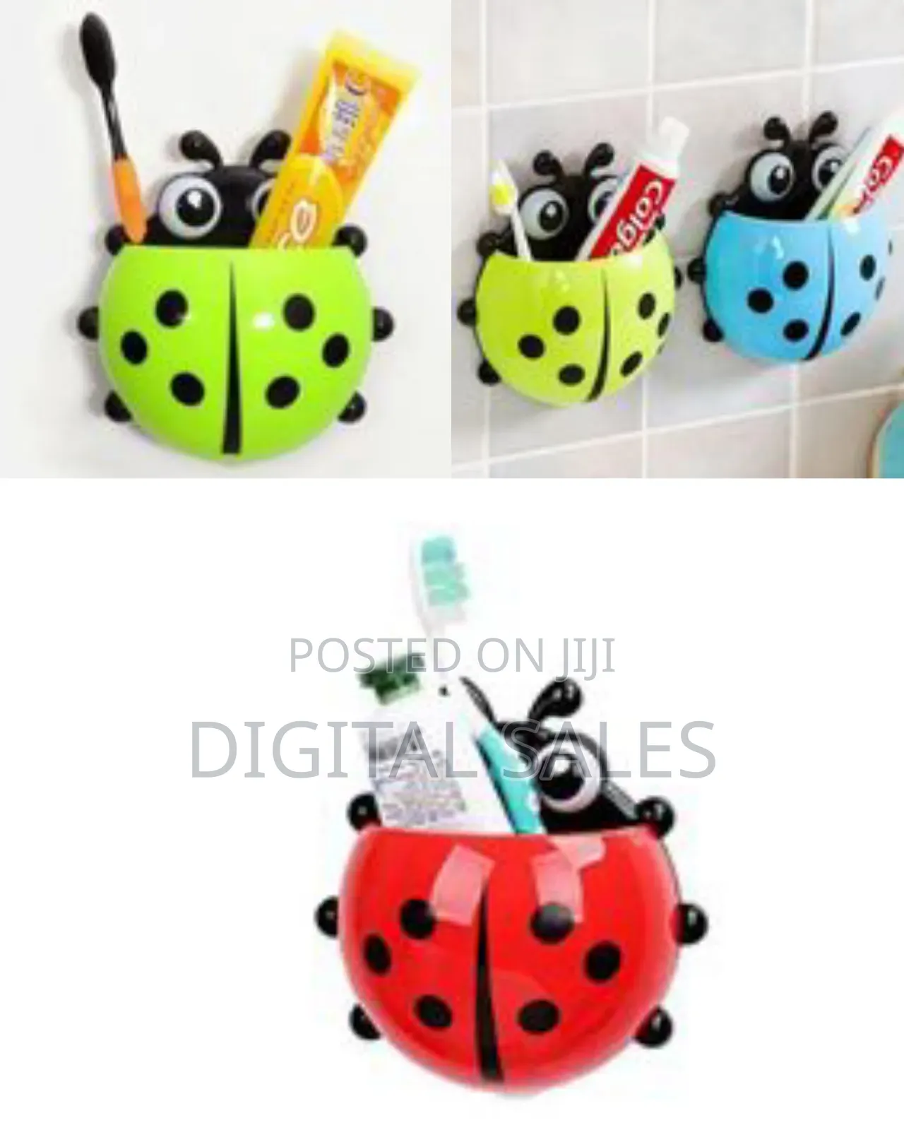 Ladybird Wall Mount Toothbrush Holder