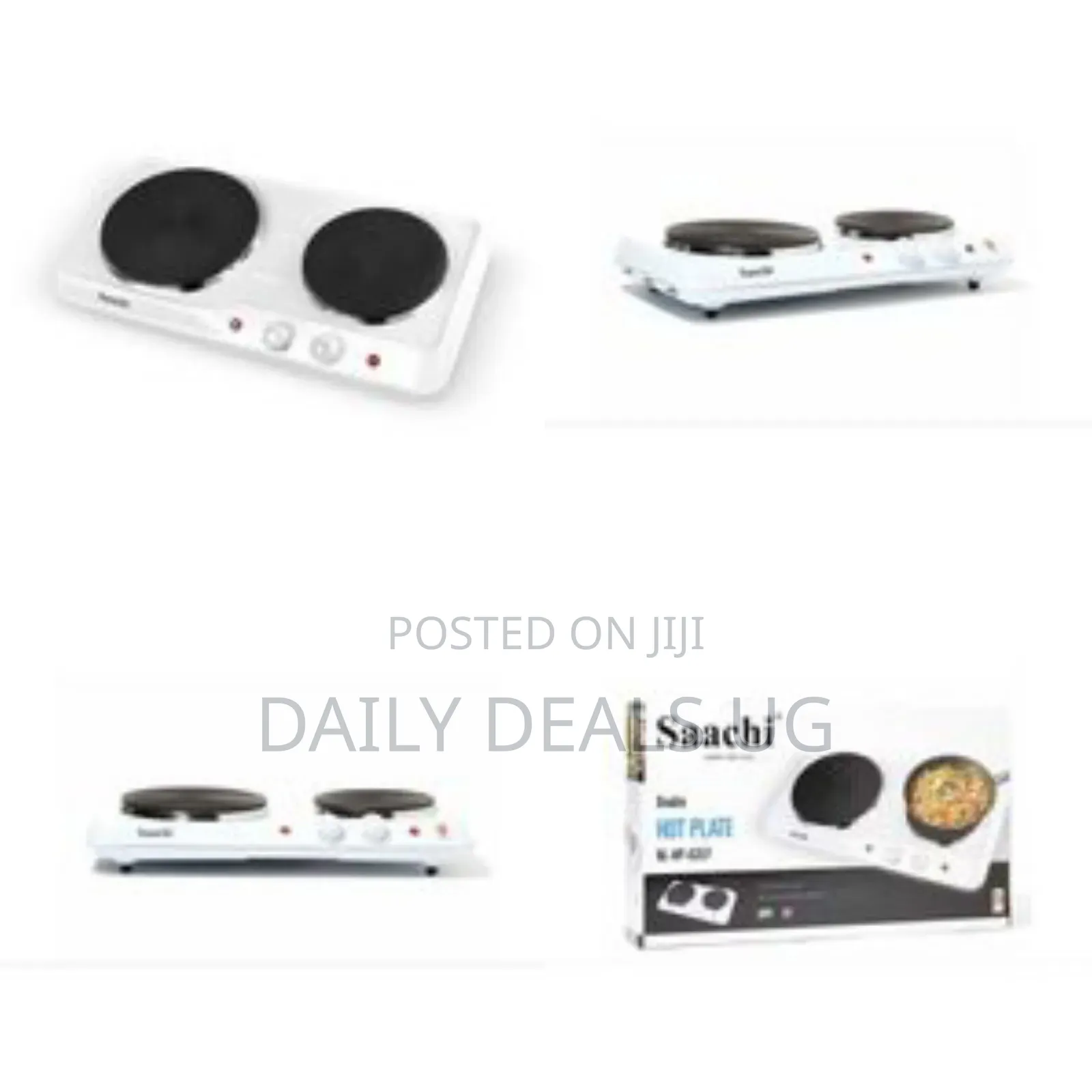 Saachi 2 Burner Hot Plate Cooker With Adjustable Thermostat -White