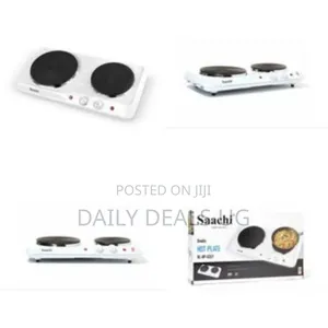 Saachi 2 Burner Hot Plate Cooker With Adjustable Thermostat -White