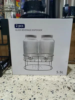 2pcs Glass Beverage Dispenser 5.5l