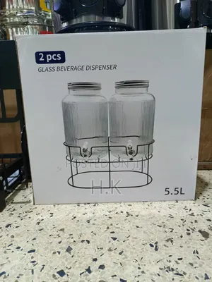 2pcs Glass Beverage Dispenser 5.5l
