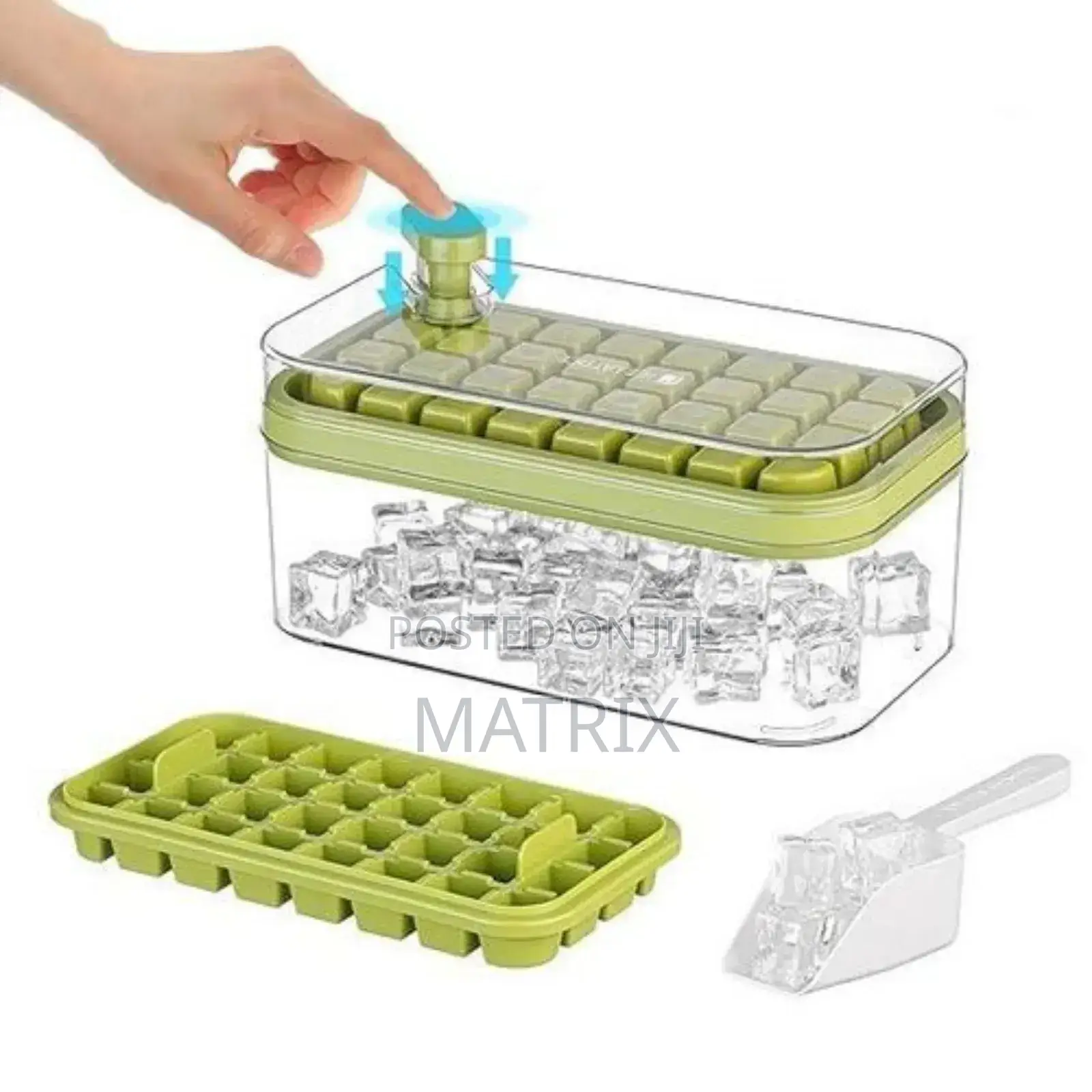 Ice Cube Tray With Lid and Bin,64 PCS Square Ice Cubes Molds