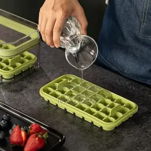 Ice Cube Tray With Lid and Bin,64 PCS Square Ice Cubes Molds