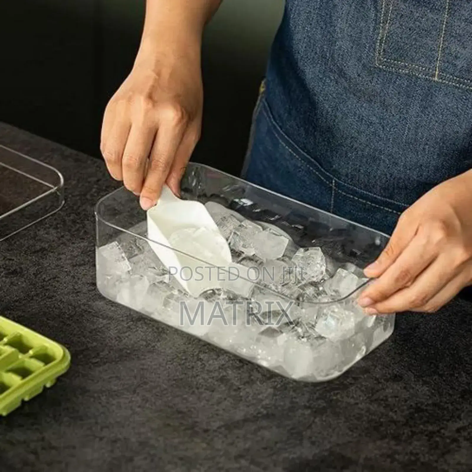 Ice Cube Tray With Lid and Bin,64 PCS Square Ice Cubes Molds