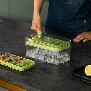 Ice Cube Tray With Lid and Bin,64 PCS Square Ice Cubes Molds