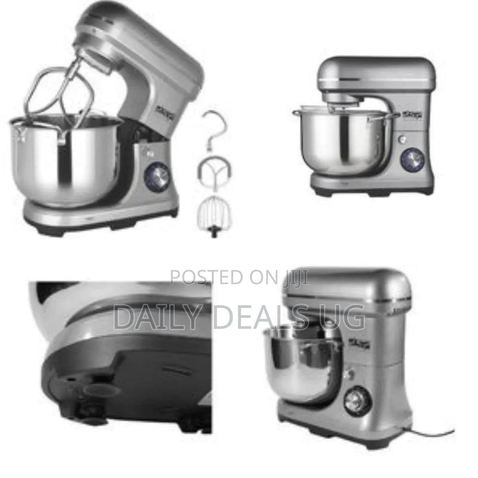 DSP 10l, 8 Speed Blender Dough Hand Stand Mixer Food Processor- Silver
