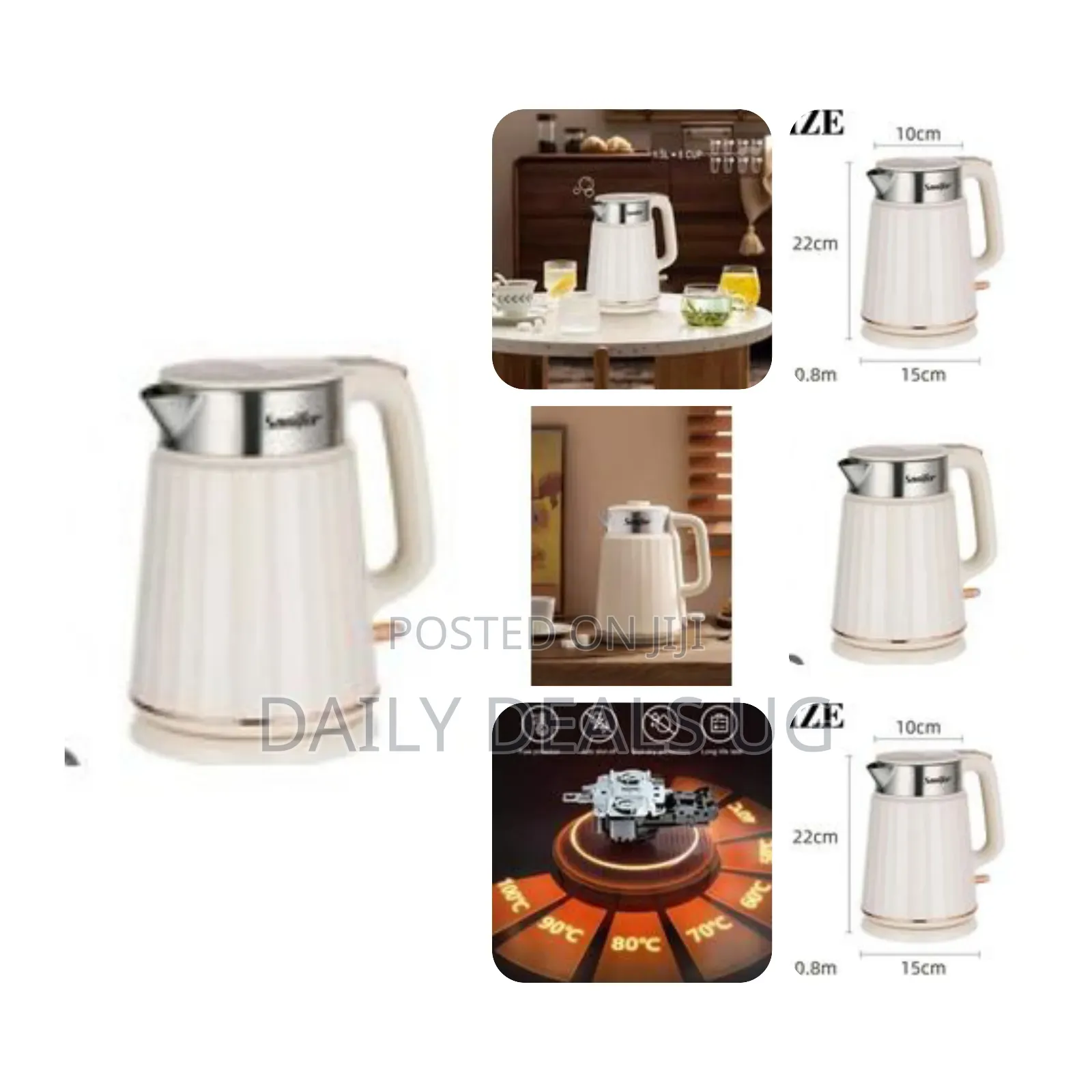 Sonifer Electric Kettle 1.3l Integrated Seamless Inner Tank 360°