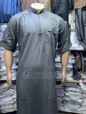 Short Sleeve Kanzus With Colar