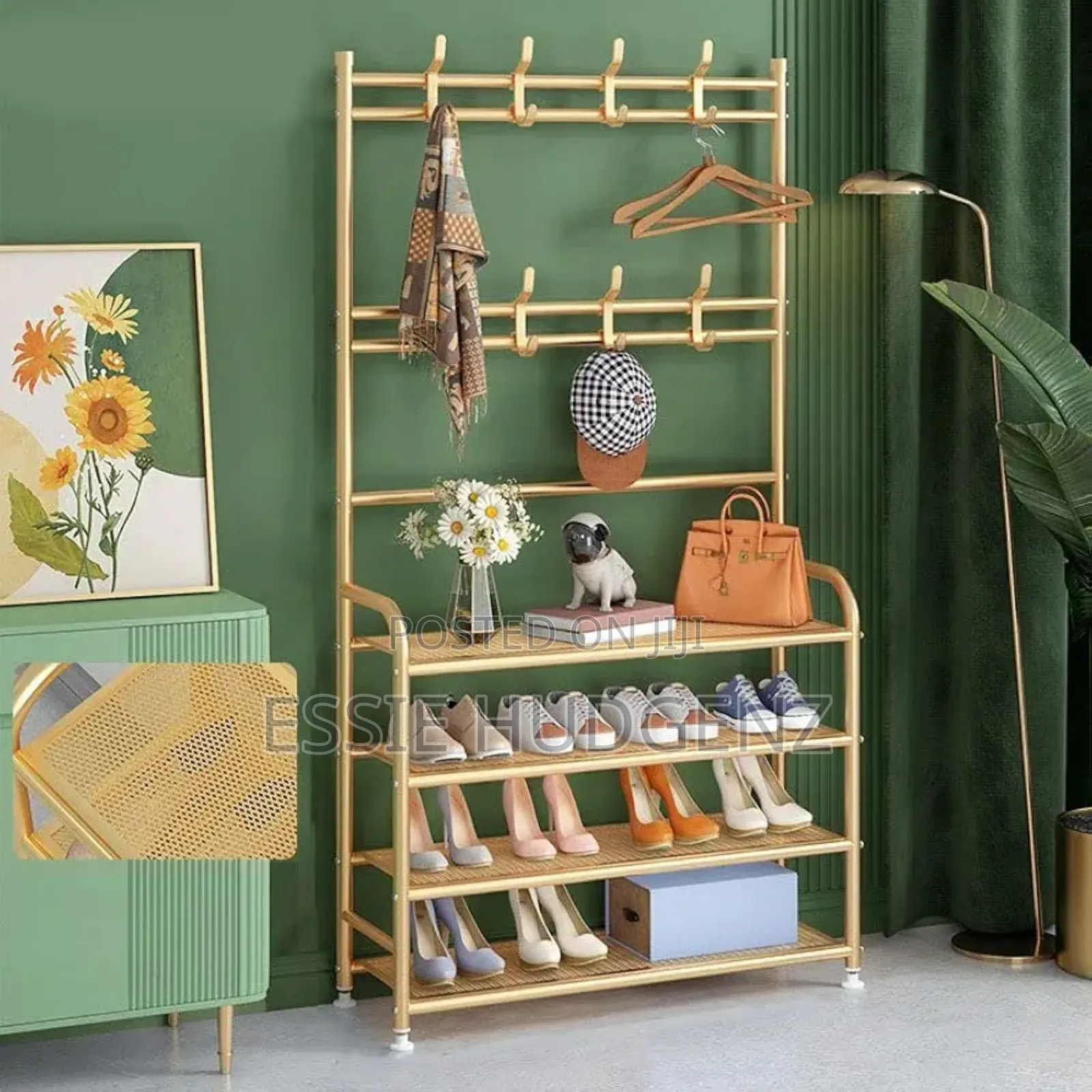 4 Tier Gold Shoe Rack