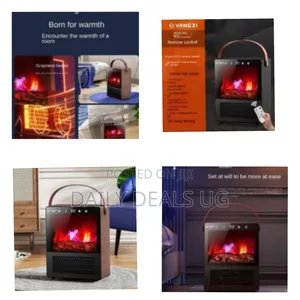 Electric Freestanding Heating Fireplace With Realistic 3d Flame Effect