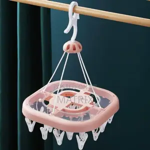 20 Clips Pegs Laundry Clothes Hanger Socks Underwear Drying Rack
