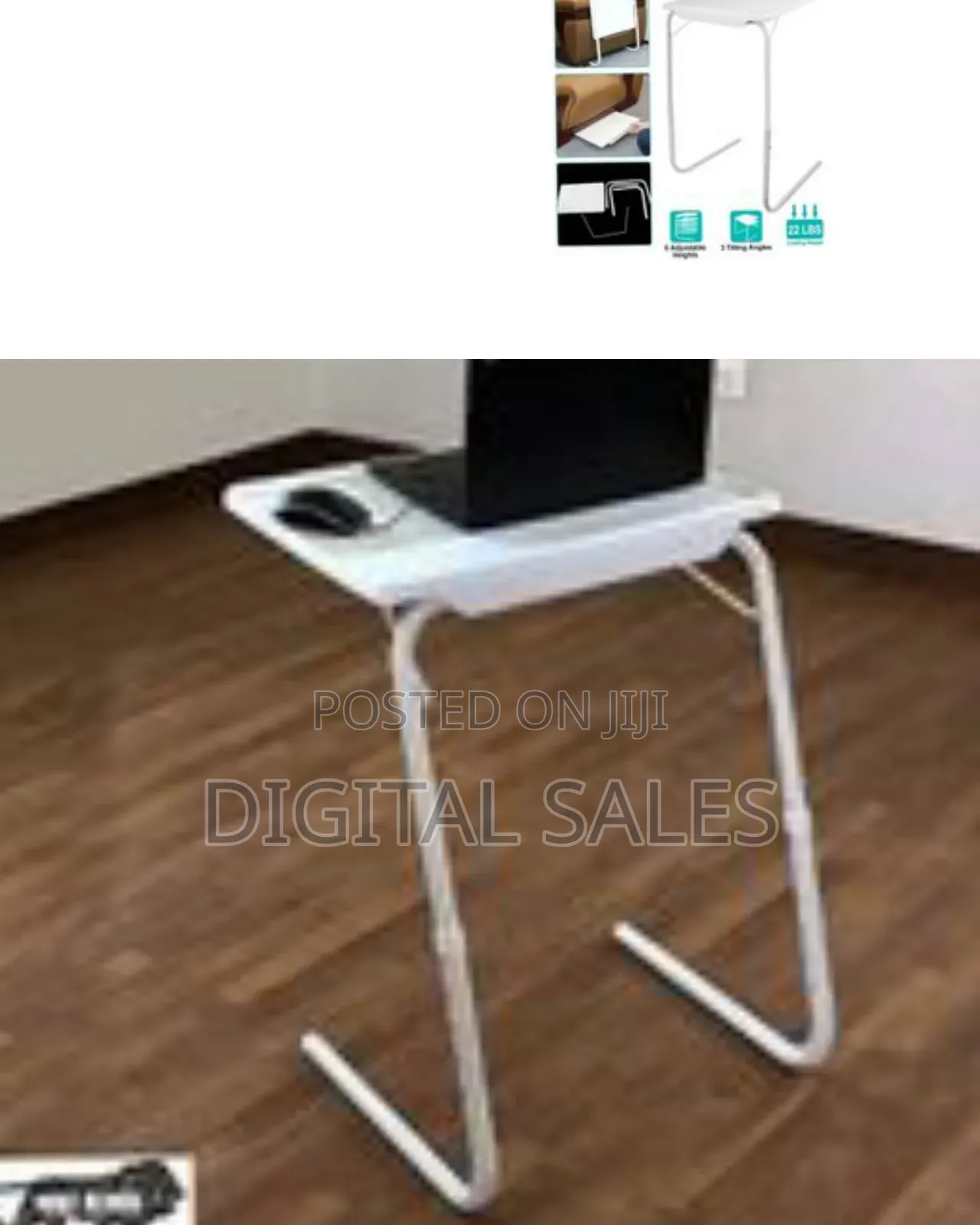 Adjustable Multi Position Portable Folding Tv Tray Table Mate for Bed