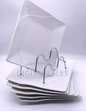 6 Pieces of Unbreakable Melamine Square Dinner Plates