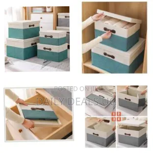 4 Pack Decorative Foldable Clothes Storage Boxes Toy Containers