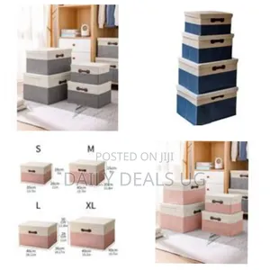 4 Pack Decorative Foldable Clothes Storage Boxes Toy Containers