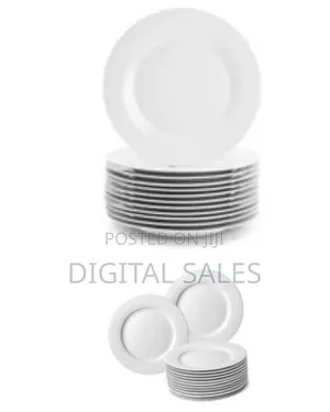 7 Inch 12-Piece Porcelain Salad, Dessert Dinner Serving Plates-White