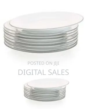 9 LNCH 6 Pieces of Black Line Plates, White