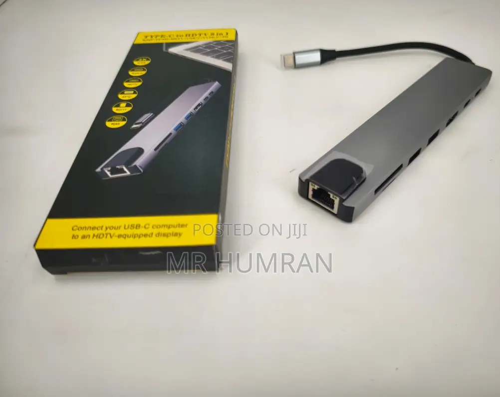 8 in 1 Usb Type C to Ethernet Rj45 Lan