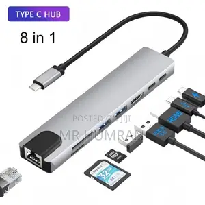 8 in 1 Usb Type C to Ethernet Rj45 Lan