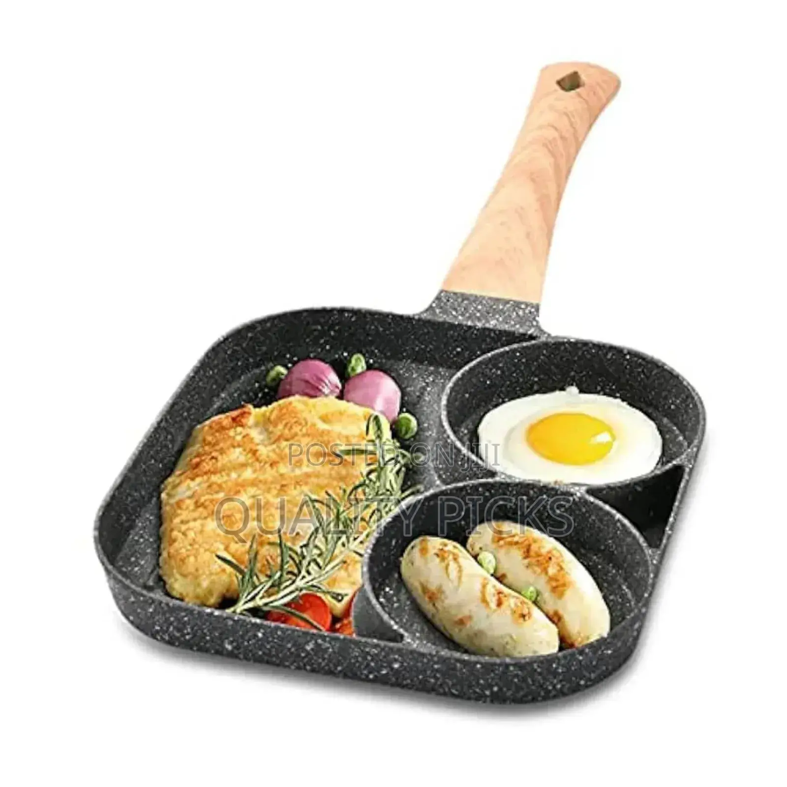 3-Section Nonstick Frying Pan - Divided Frying Pan.
