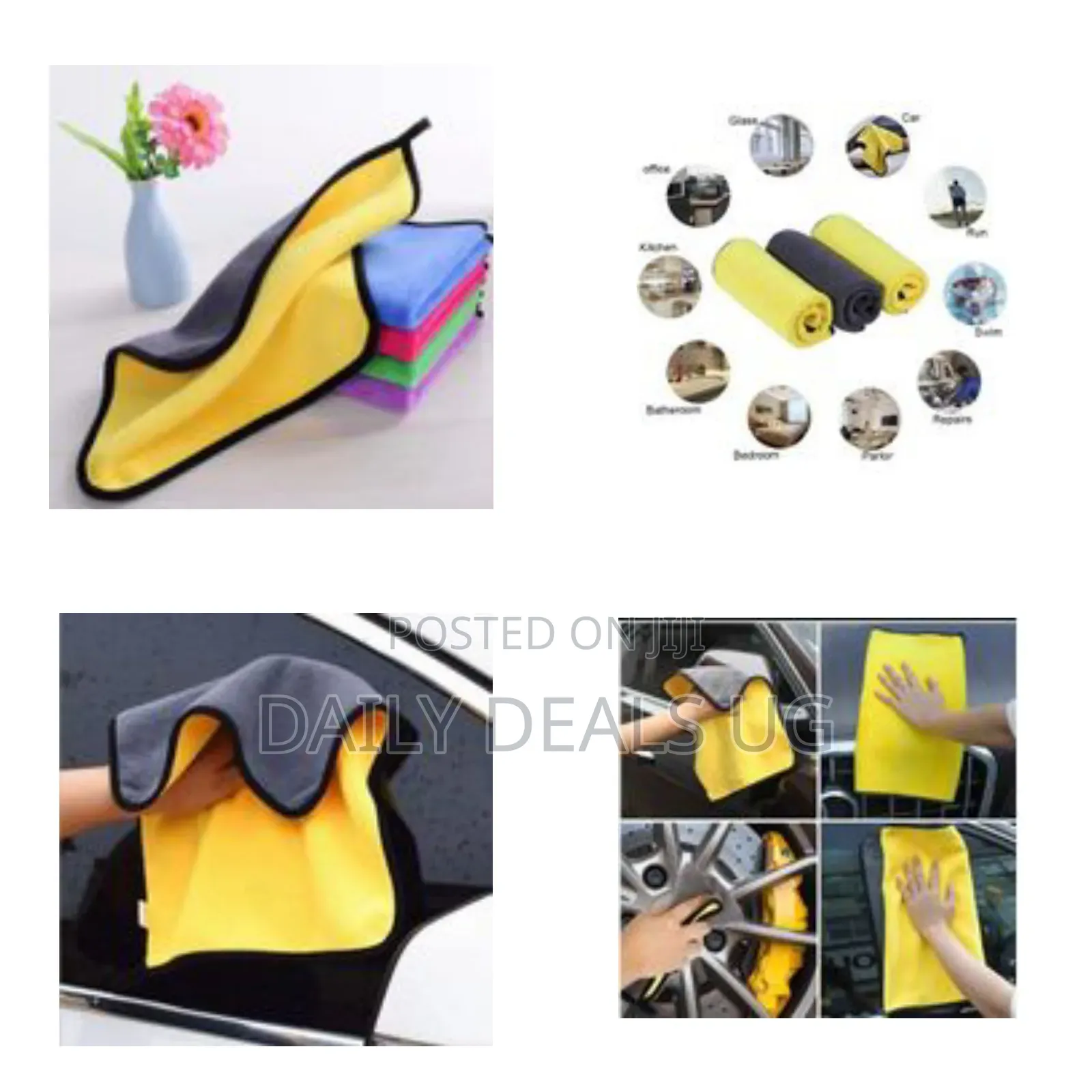 6 Pieces of 30x30cm Small Square Multipurpose Lint-Free Dual Layer