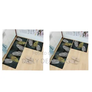 2pcs Non-Slip Bedroom Floor Kitchen Rugs Doormats Carpets- Green