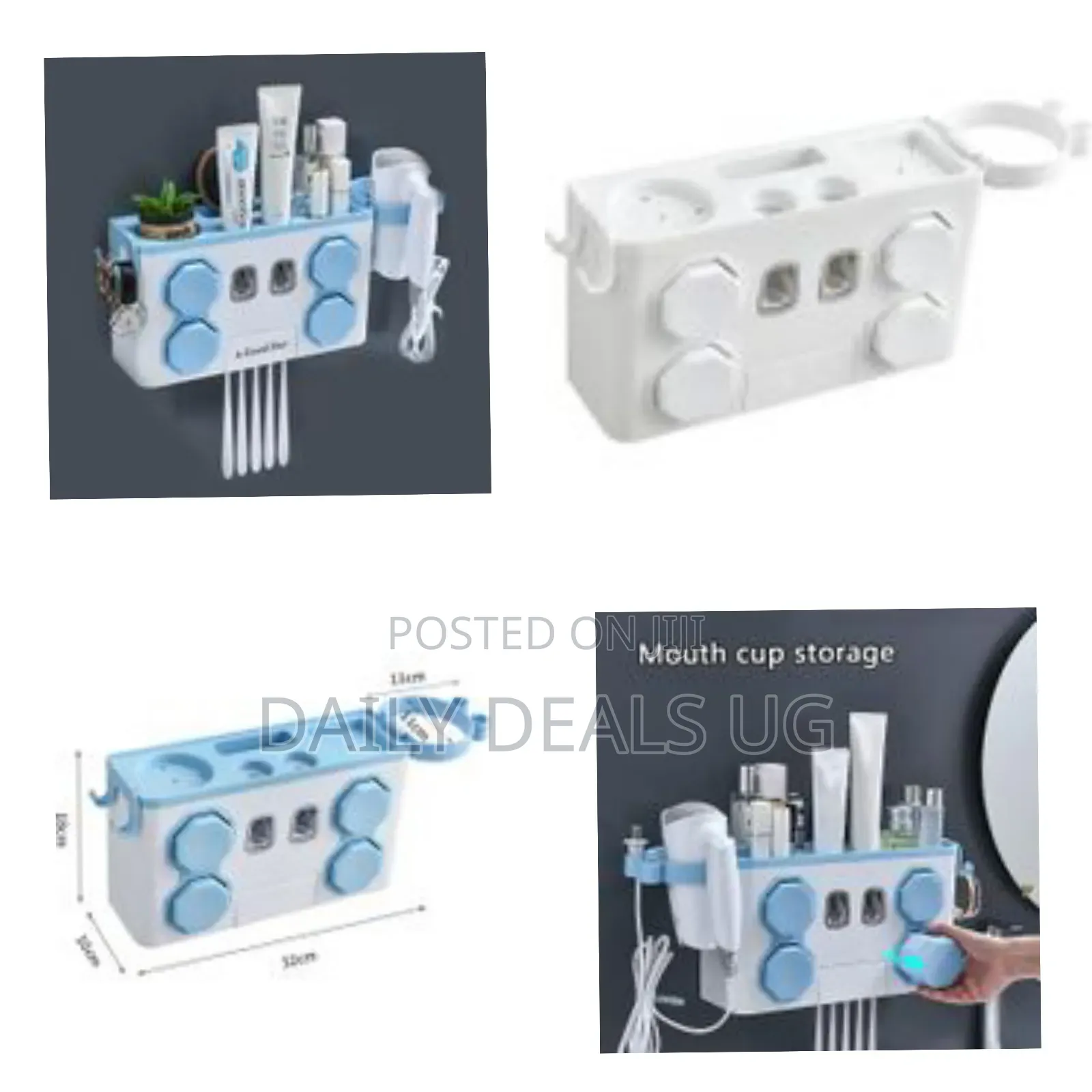Multifunctional 5 Toothbrush Holder Slots Automatic Dual Wall Mounted