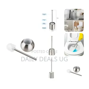 Stainless Steel Toilet Bowl Brush Deep Cleaner Accessory and Holder