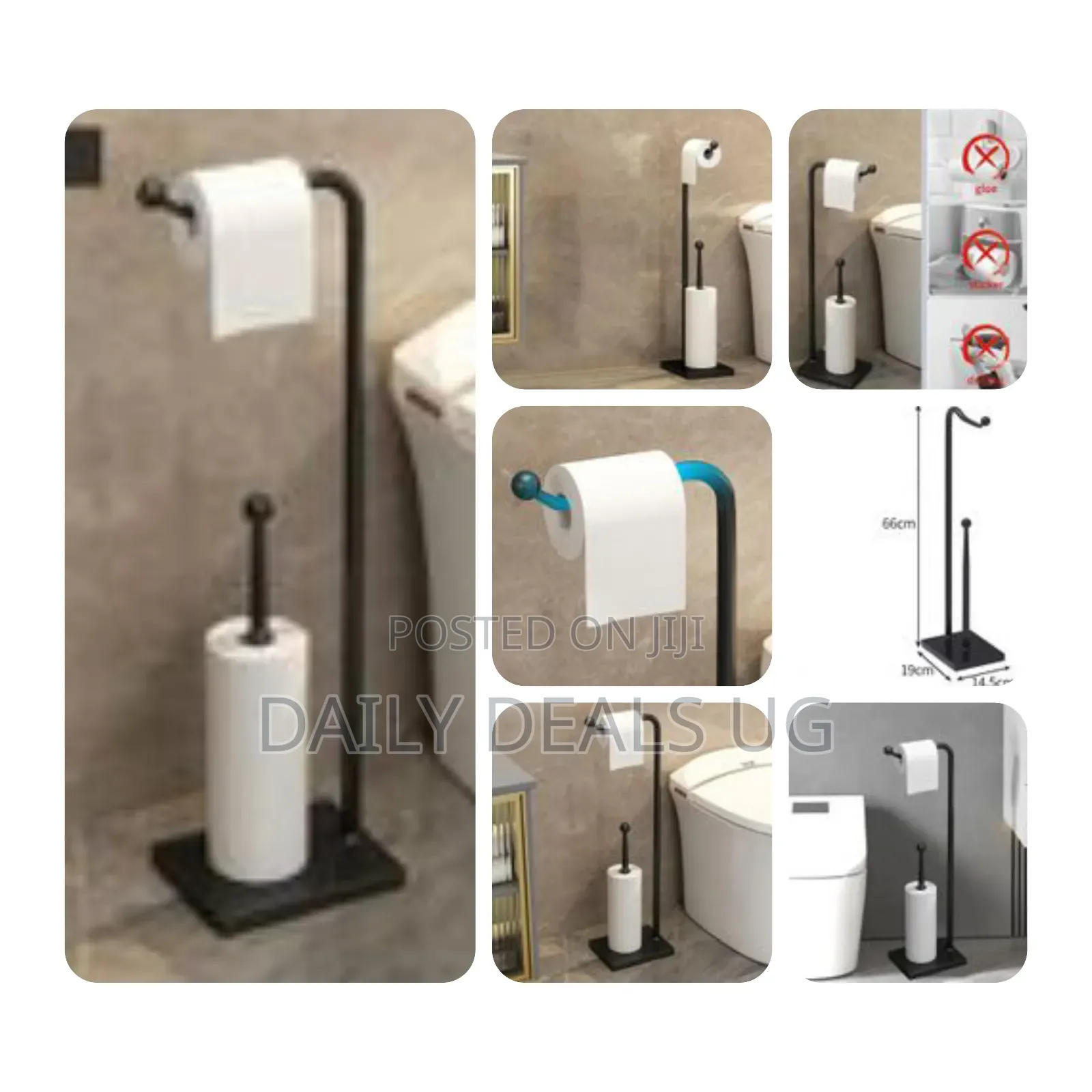 No Drilling Rustless Shelf Stainless Steel Freestanding Tissue Rack