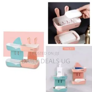 Double Layer Wall Mounted Soap Dish Box for Kitchen Bathroom