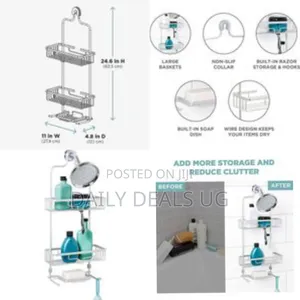 3 Tier Aluminium Shower Caddy Hanging Bathroom Organizer Rack