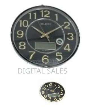 Diling Luxury Modern Wall Clock Round Shape 3d Digital Clock Dial 0
