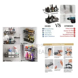 2 Pack Adhesive Shower Caddy, Rustproof Shower Rack