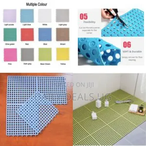 4pcs Interlocking Non Slip Bathroom Floor Tiles Rubber Mat