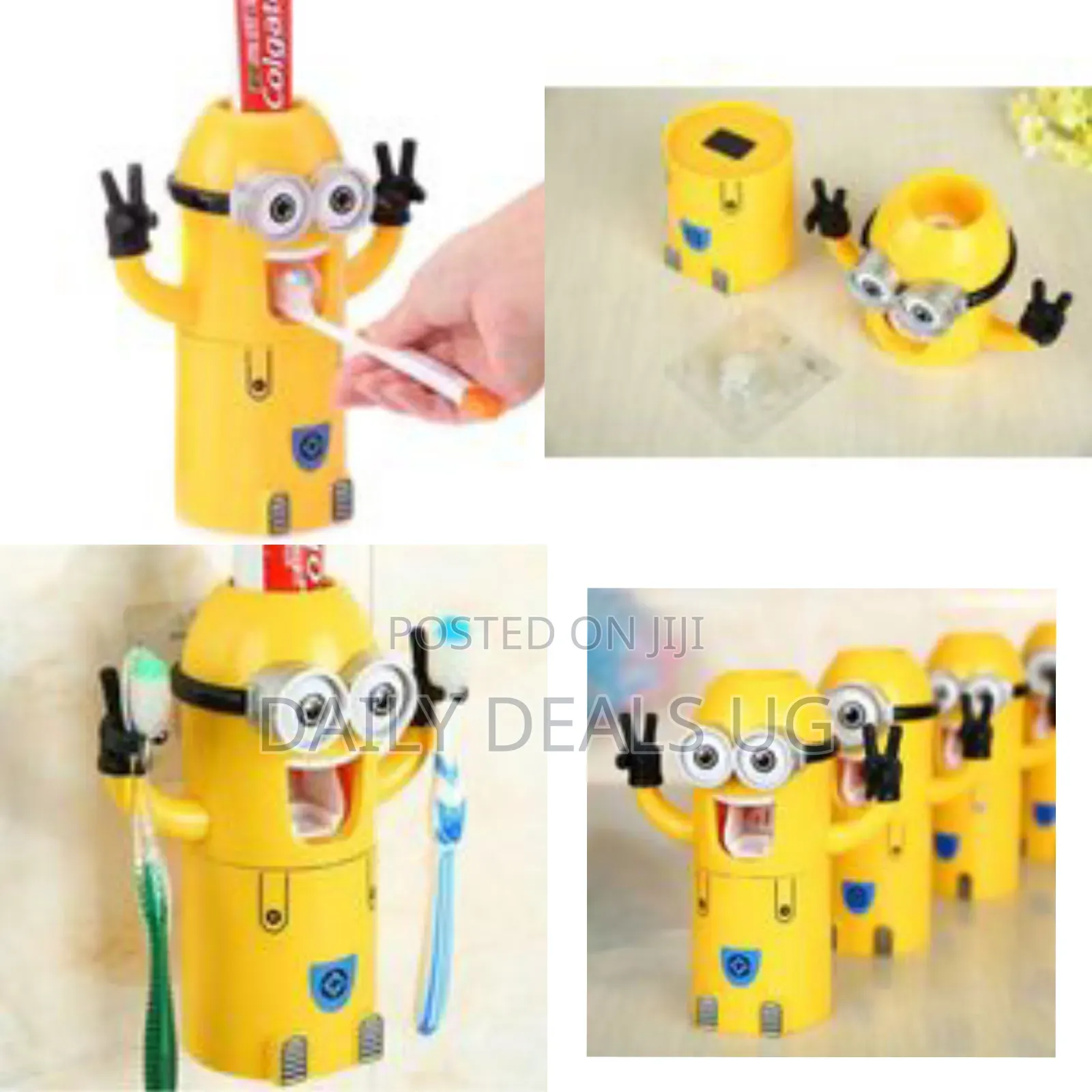 Automatic Minions Wash Kit One Toothpaste and Two Toothbrush Holder